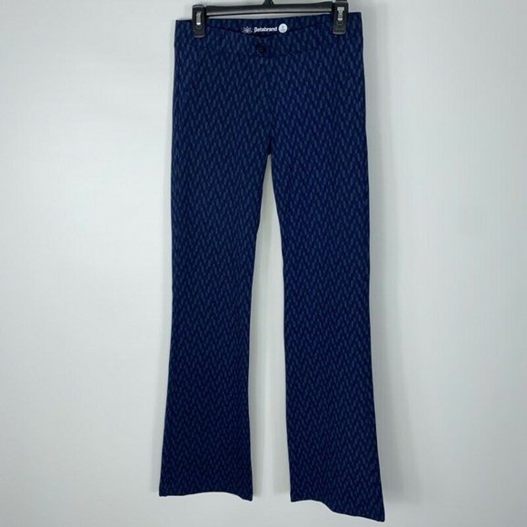 Betabrand Womens Bootcut Pants Blue Chevron S New - Picture 2 of 12